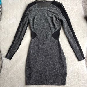 Sparkly black mesh mini dress